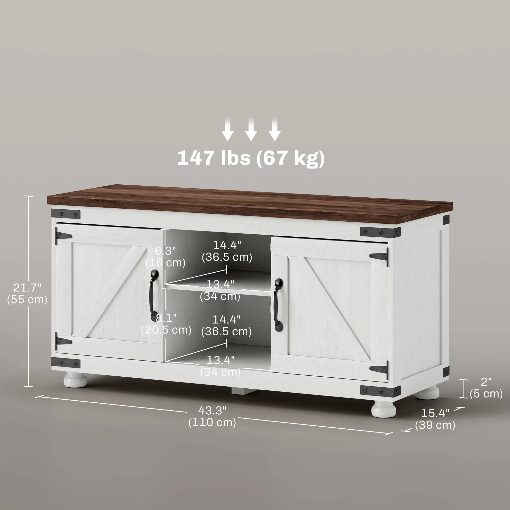 Farmhouse TV Stand, picture 2 of 5