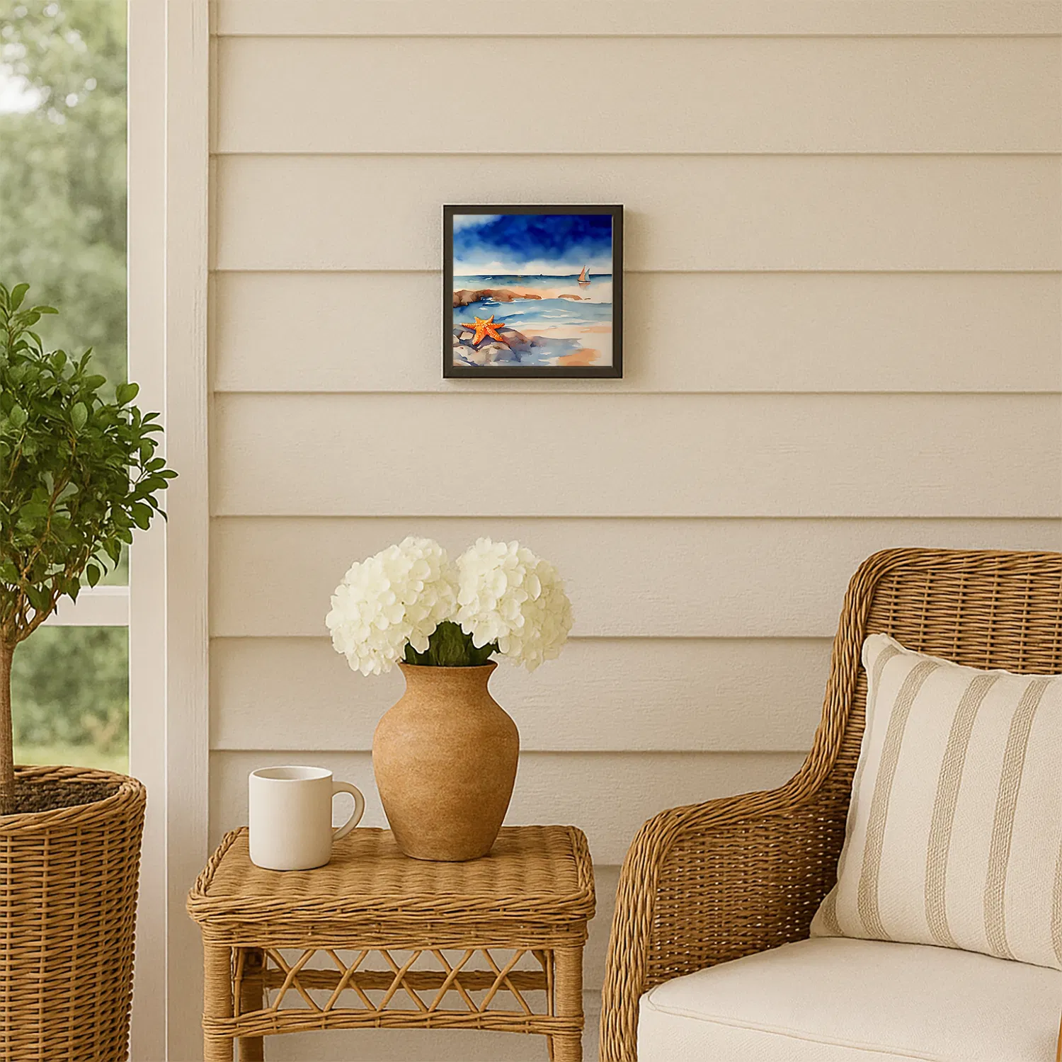 Starfish Framed Metal Print, 8x8, picture 2 of 3