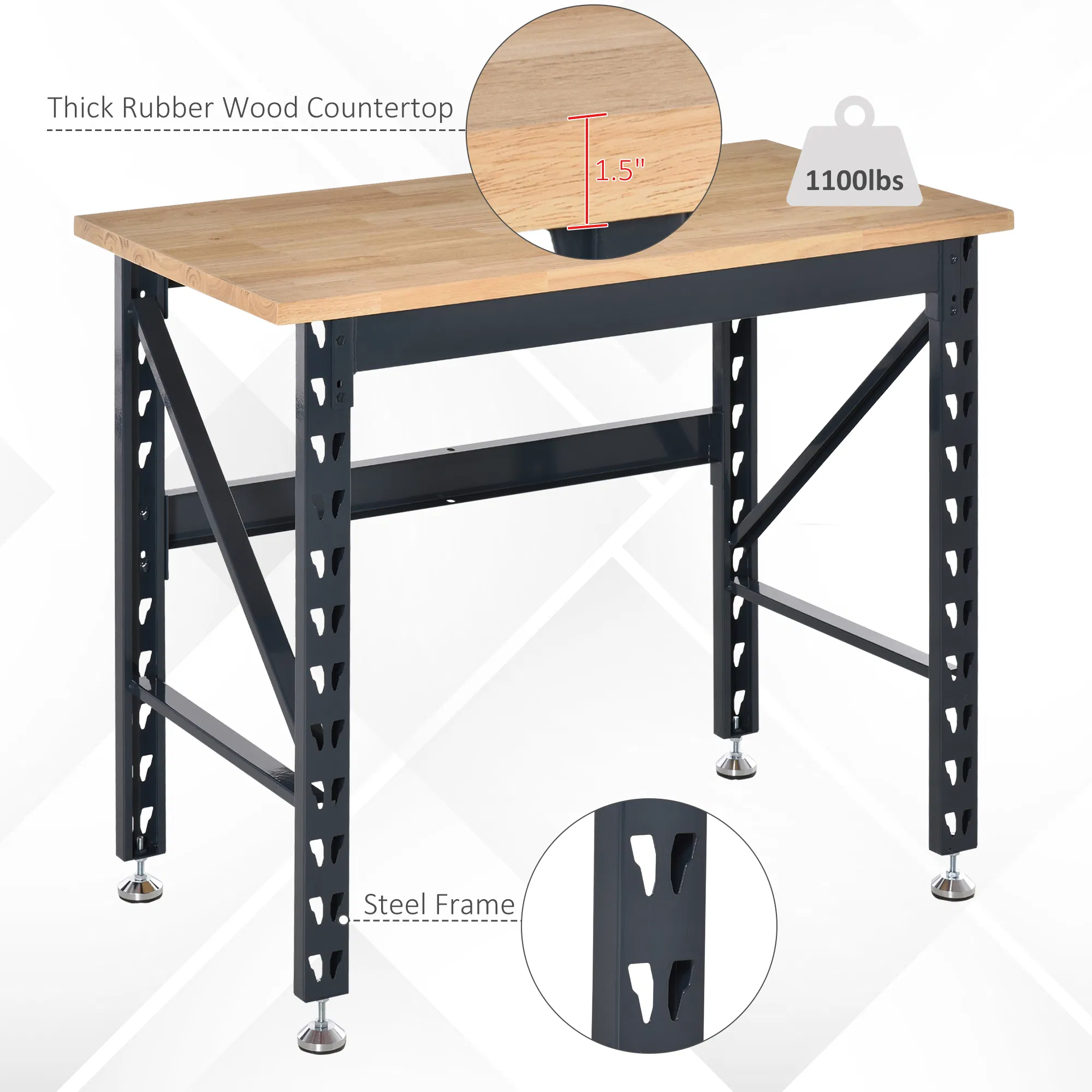 Craftsmanship: 45" Wood Workbench β photo 3