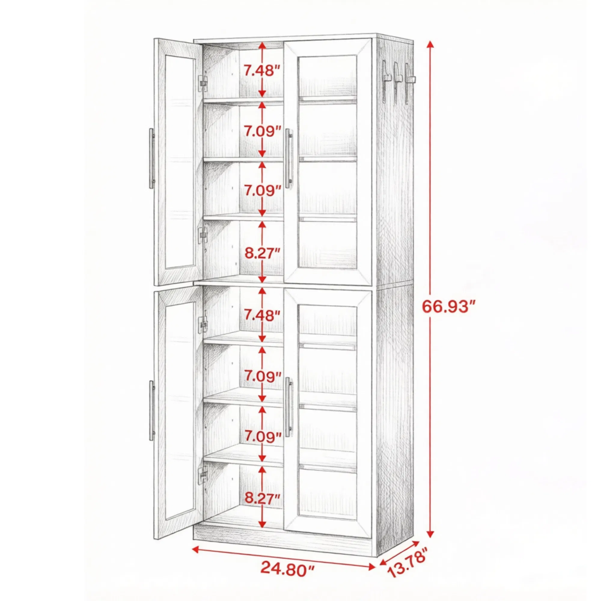Tall Bookshelf with LED Light, picture 4 of 5
