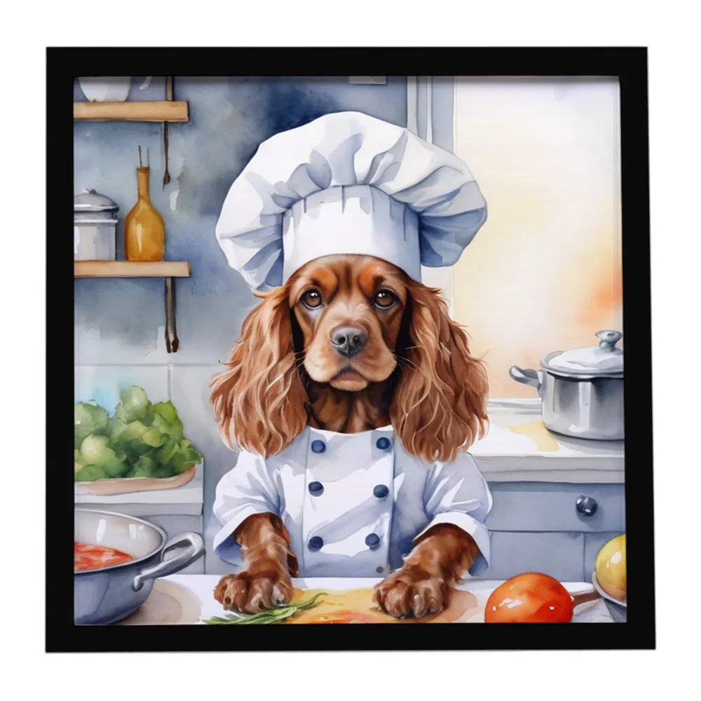 Framed Metal Print, Cocker Spaniel Chef, picture 3 of 3