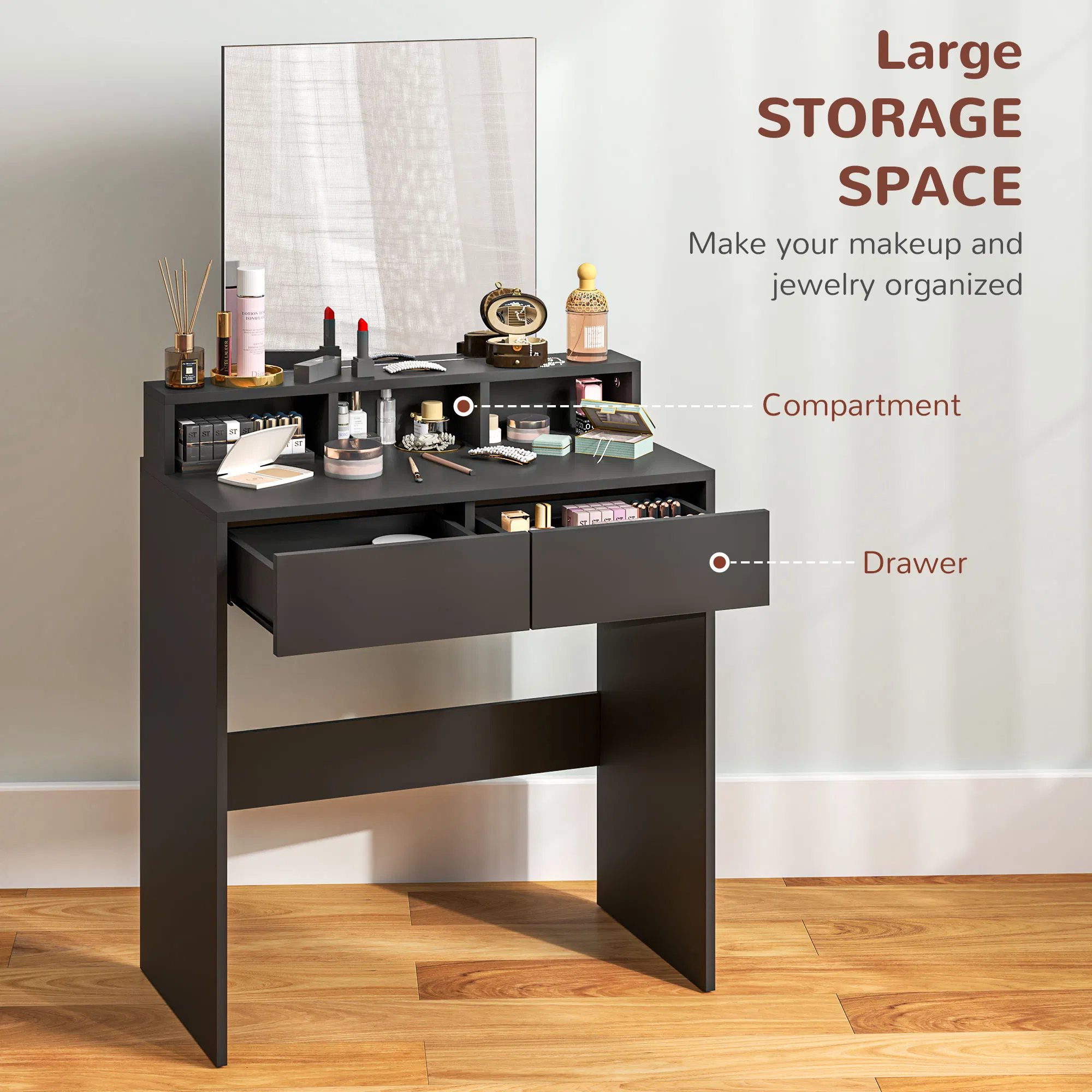 Makeup Vanity Desk with Mirror, picture 3 of 5