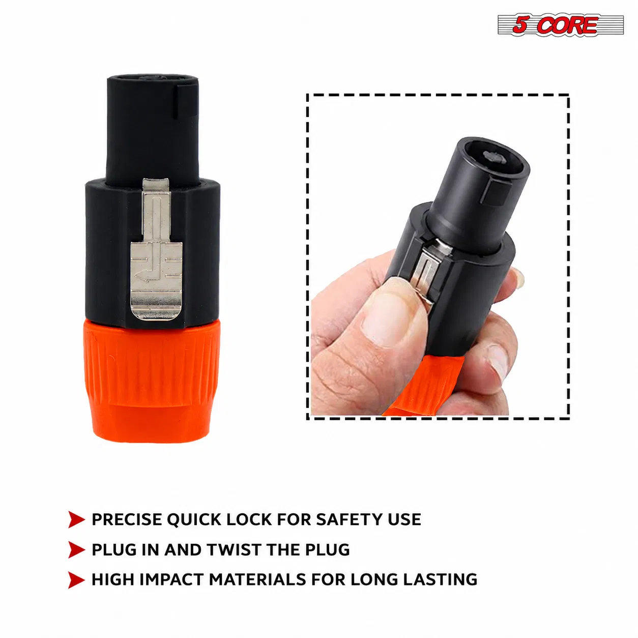 5Core Speakon Adapter High Quality Audio Jack Male Audio Pin Speaker Adapter Connector image 5