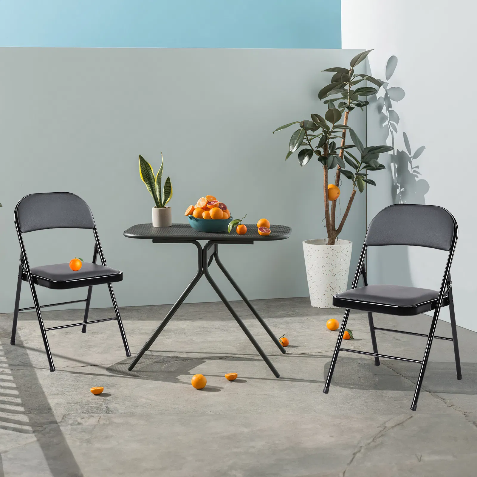 Folding Chair, Leather Padded Folding Chairs, Easy to Use and Store, Outdoor and Indoor, for Home, Office, Party, Comfy image 5