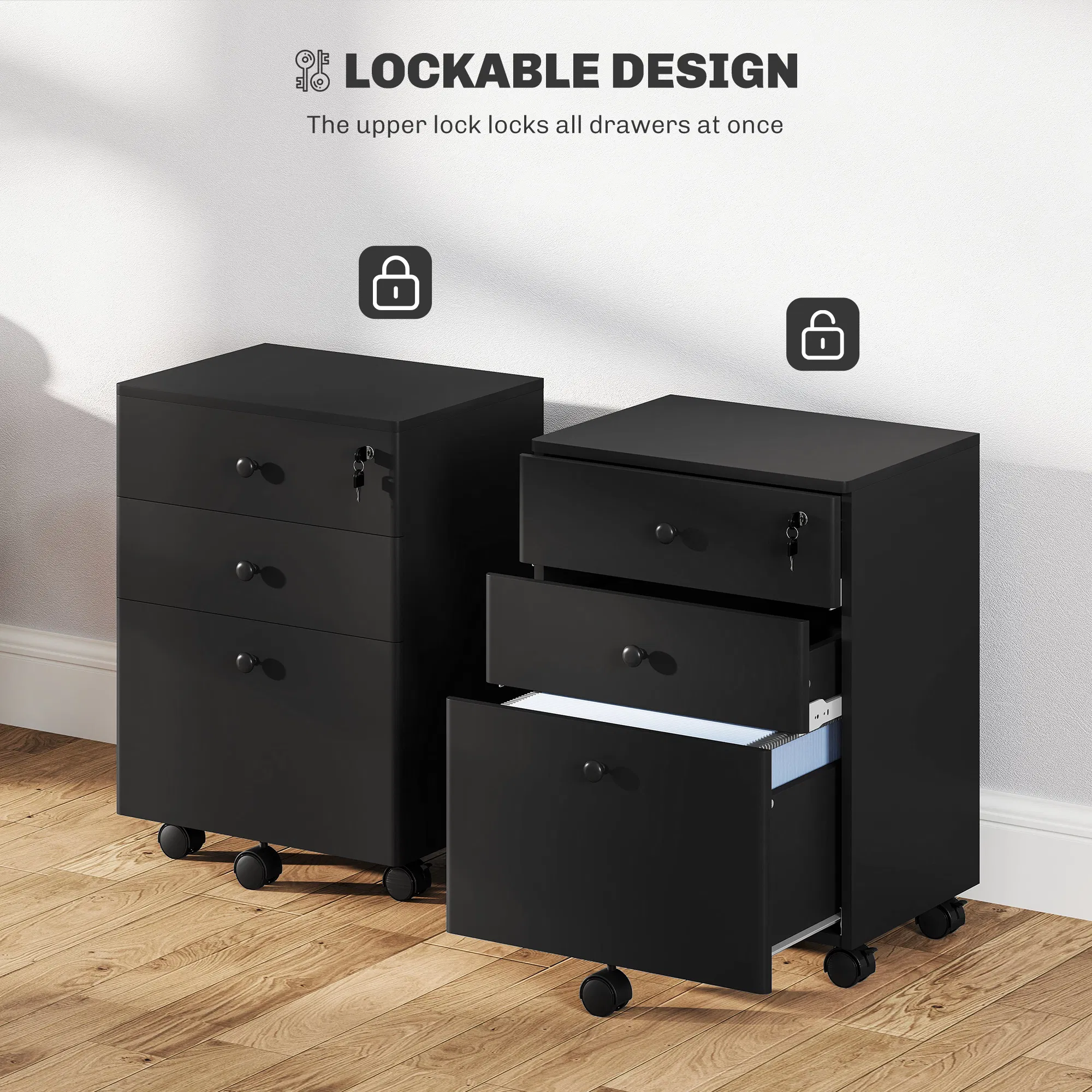 3-Drawer Filing Cabinet, picture 3 of 5