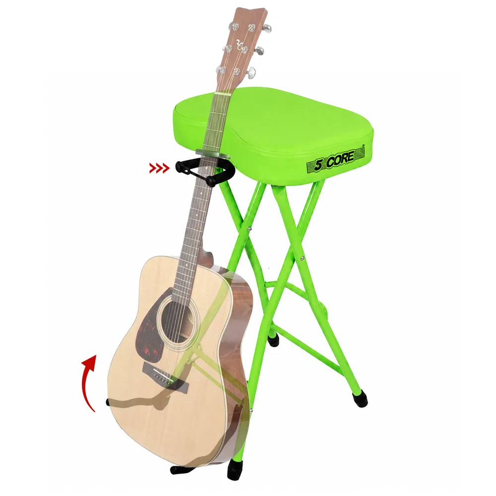 5Core Guitar Stool 3.15" Padded Chair Foldable Heavy Duty Music Seat Built in Foot Rest Guitar Stand image 20