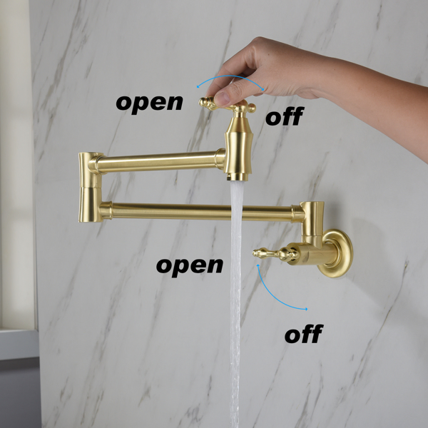 厨房折叠水龙头Folding faucet Pot Filler Faucet Wall Mount-15