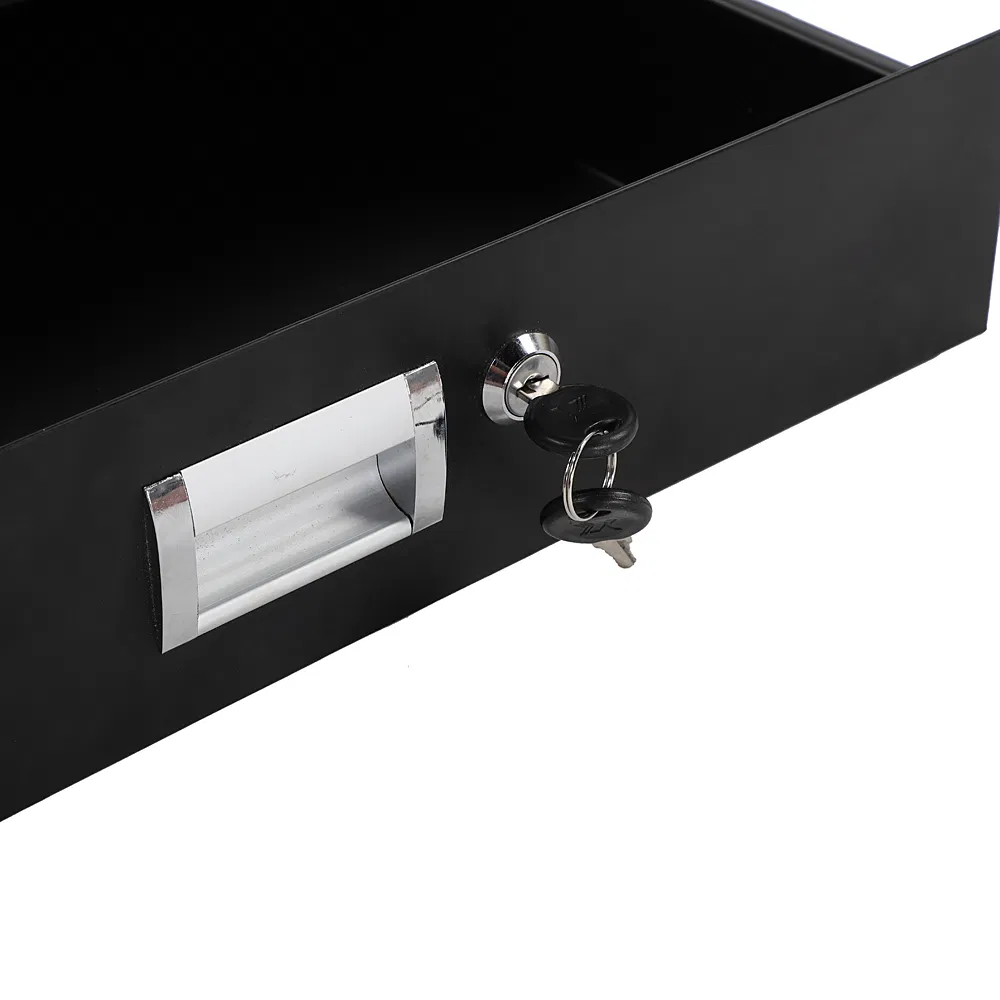 19" 2U Steel Plate DJ Drawer Equipment Cabinet with Keys Black image 14