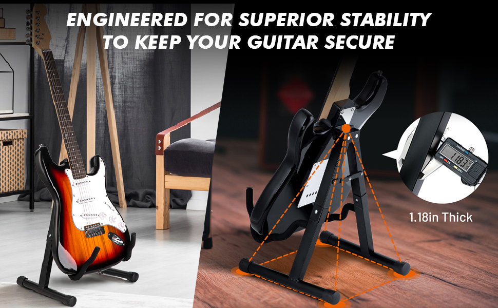 5 Core Guitar Stand 2PC A Frame w Soft Foam Arm Non Slip Rubber for Acoustic Electric Bass image 16