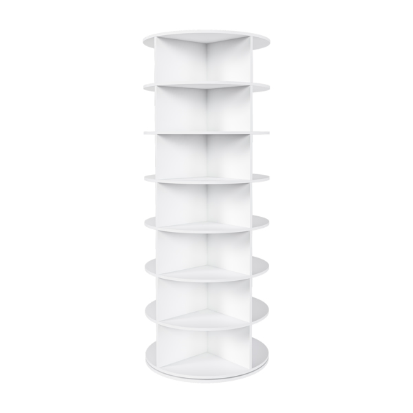 Rotating Shoe Rack Tower, 7-Tier Spinning Storage Rack, Free Standing 360° Revolving Shoe Organizer, Holds 28 Pairs of Shoes (7-Tier,White) -37