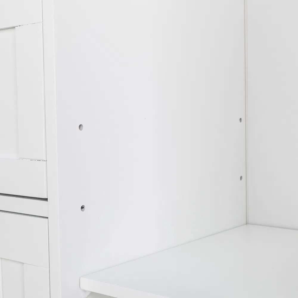 Single Door Bathroom Storage Cabinet with 4 Drawers White image 7