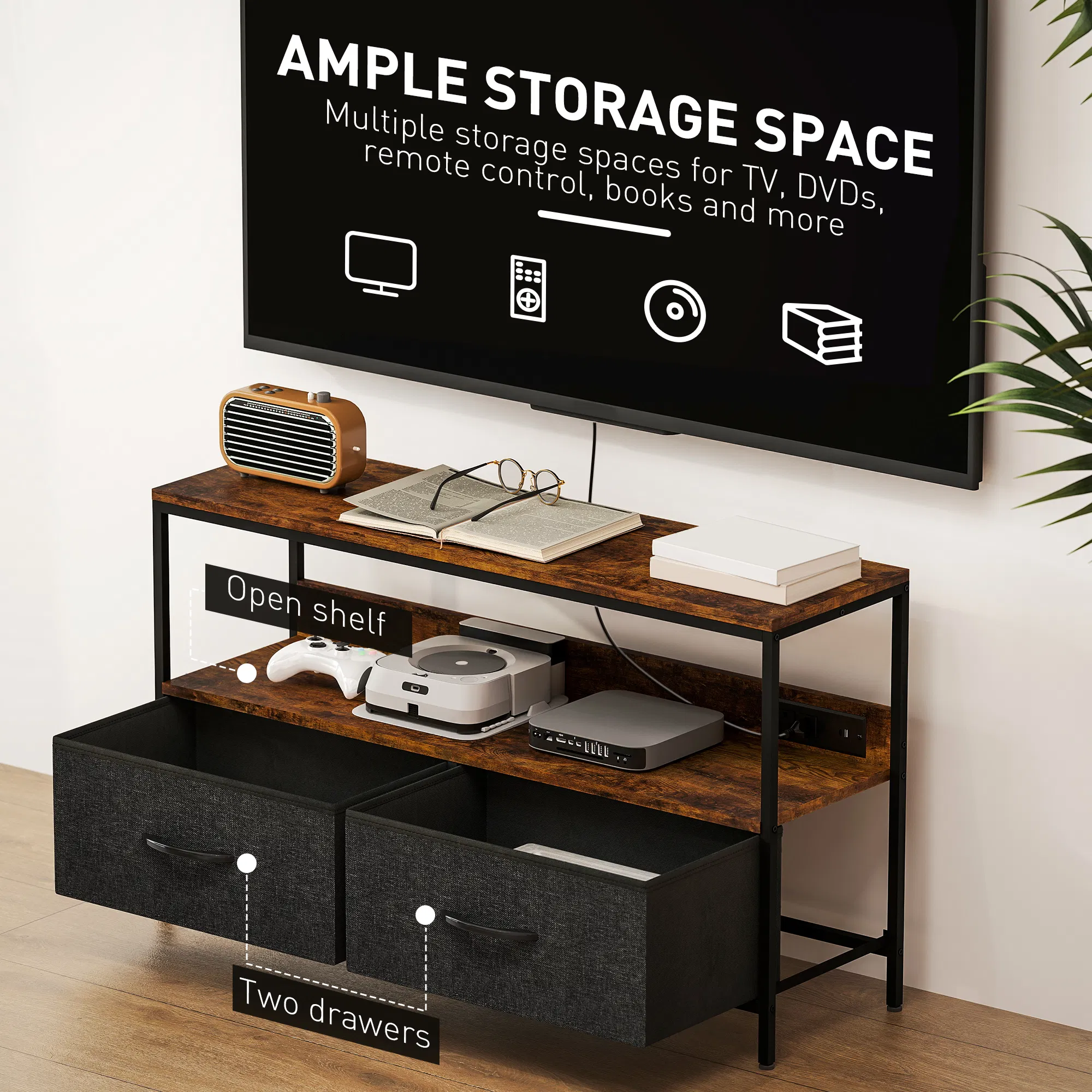 TV Stand with Charging Station, picture 4 of 5