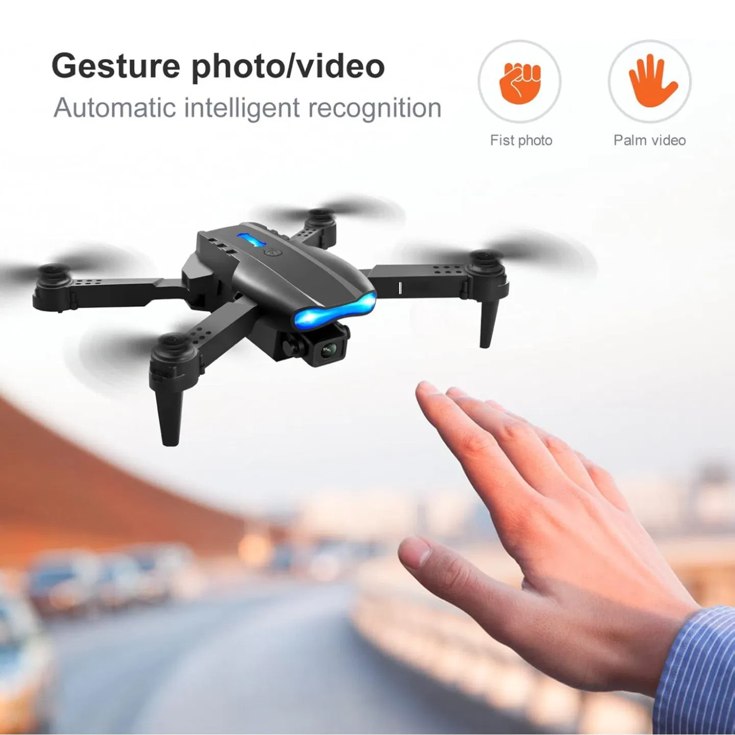 E99 dual-camera aerial photography drone, capable of shooting in high-definition with dual cameras. Equipped with a portable storage bag and a complete set of accessories, it records wonderful moments