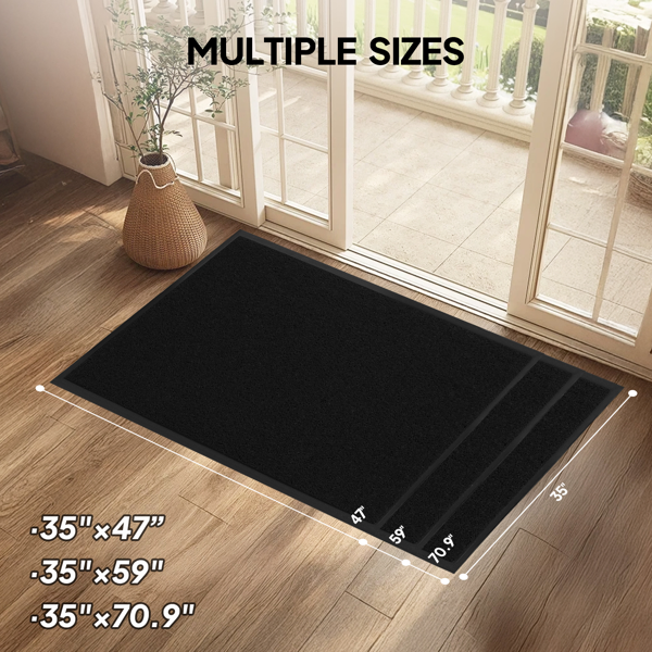 1PC Black PVC Composite Commercial Entrance Mat, 90x150x1.2cm, Extra-Long & Thick Heavy-Duty Floor Protection-17