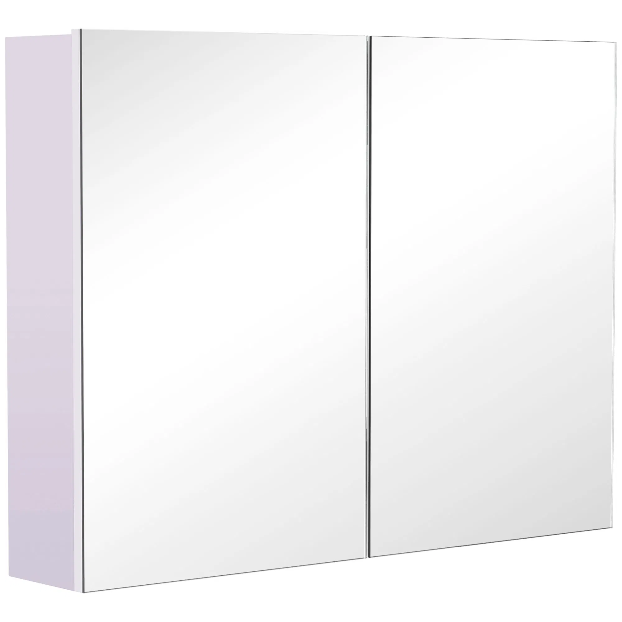 Bathroom Mirror Cabinet, Wall-Mounted Storage Organizer with Double Doors, Adjustable Shelf, Light Lilac
