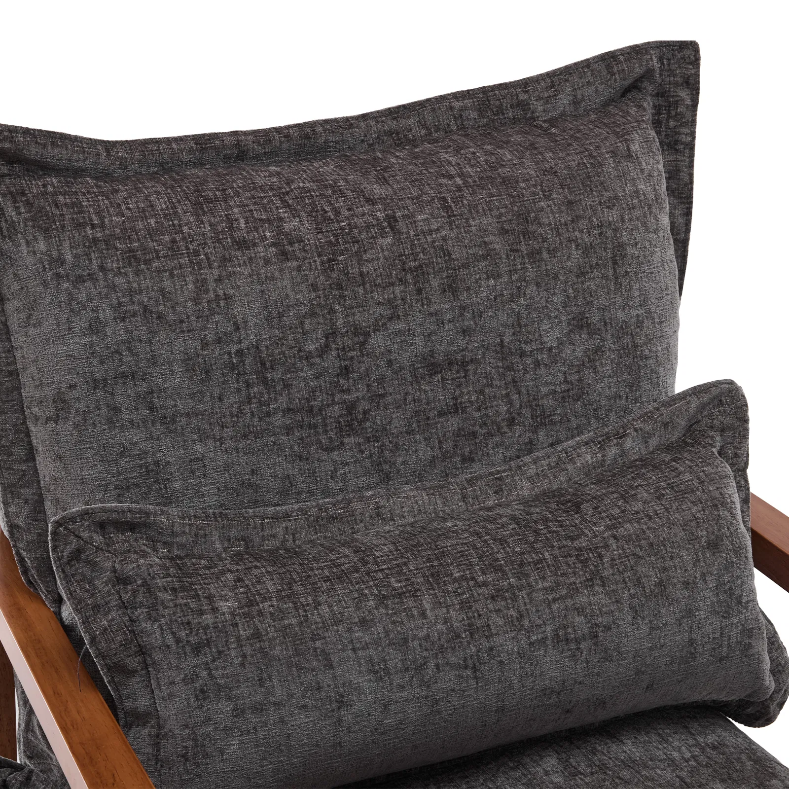 Cloud Shaped Indoor Leisure Chair with Solid Wood Armrest & Solid Wood Frame, Chenille Fabric Accent… image 14