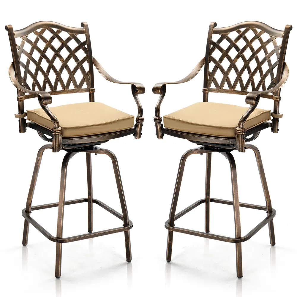 Cast Aluminum Swivel Bar Stools, picture 5 of 5