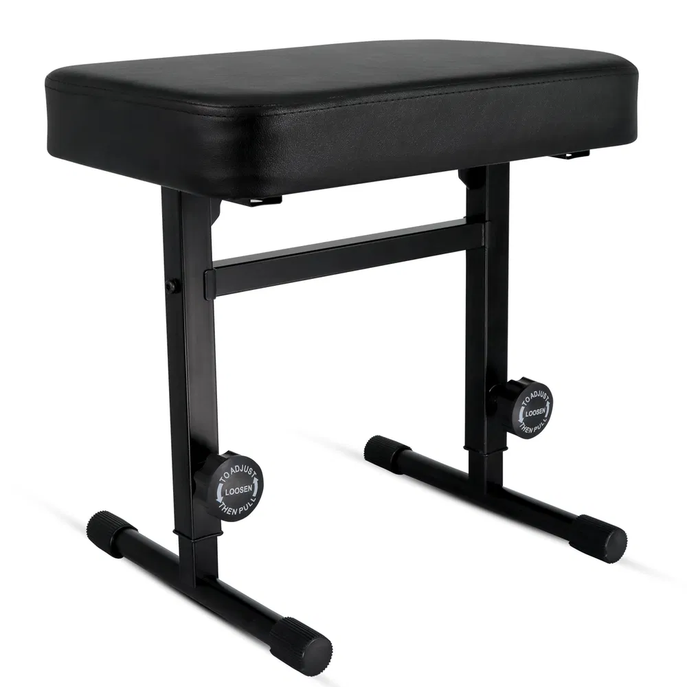 5 CORE Keyboard Bench Piano Stool T Style Black Thick Padded Cushion Seat | Height Adjustable 17 to 22…