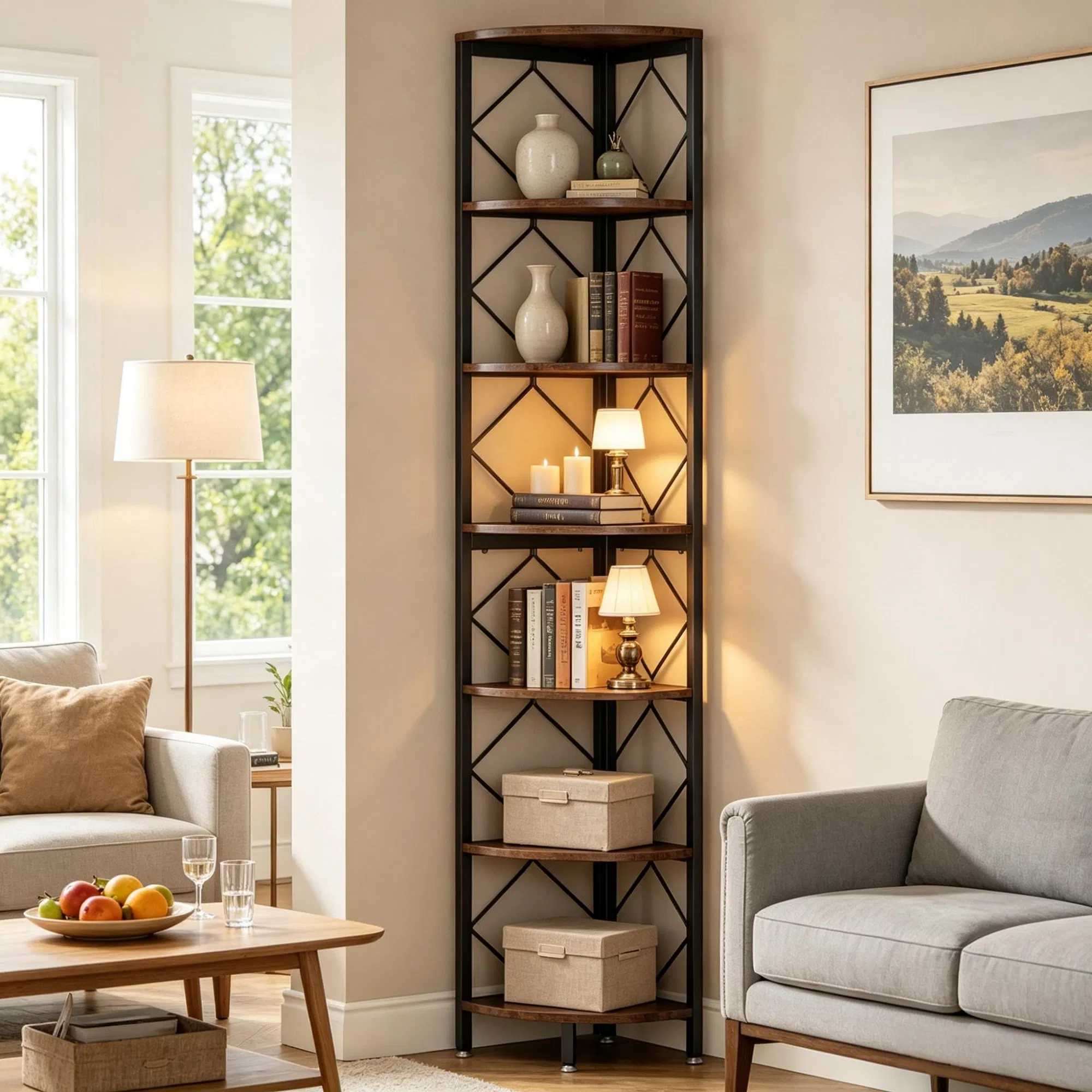 7-Tier Corner Bookshelf, picture 2 of 5