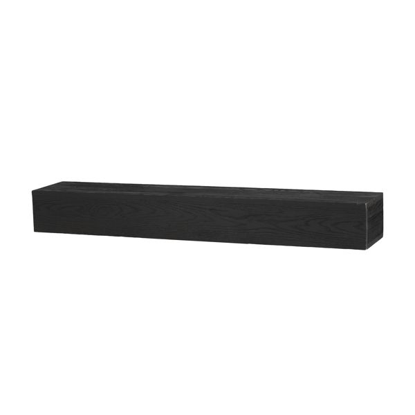 48'' Embossed Fireplace Mantel Western Red Cedar Wall-Mounted & Floating Shelf for Home Decor-19