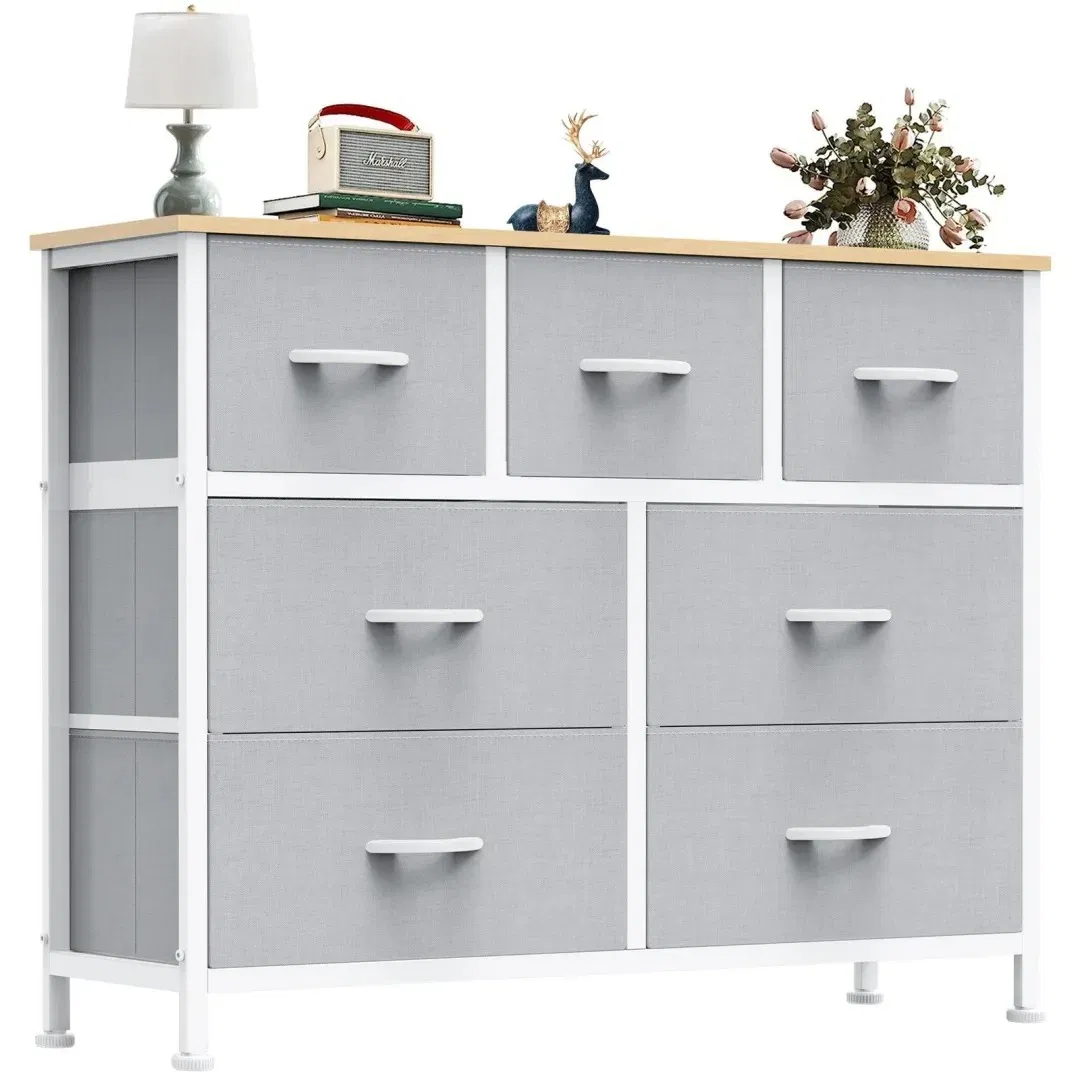 Desser For Bedroom With 7 Fabric Drawers Organizer Storage Closet Chest Clothes For Living Room Display Cabinet Of Furniture image 5