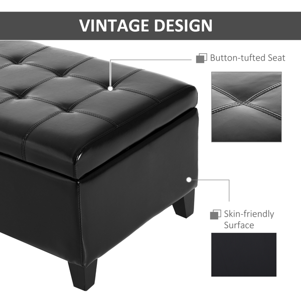 Faux Leather Storage Ottoman, picture 3 of 5