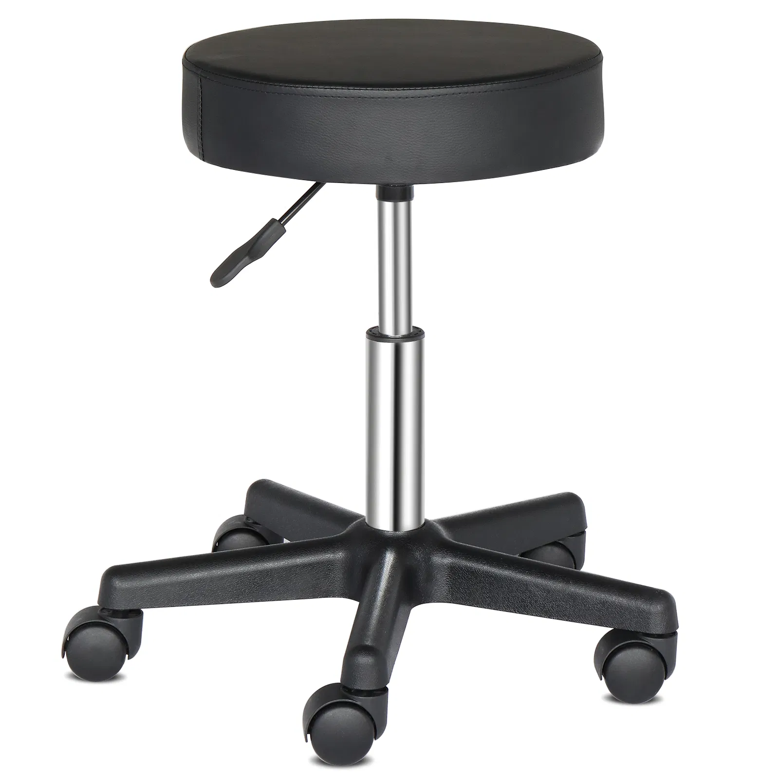 Round Stool Plastic Arch Feet Rotation Bar Stool Black image 5