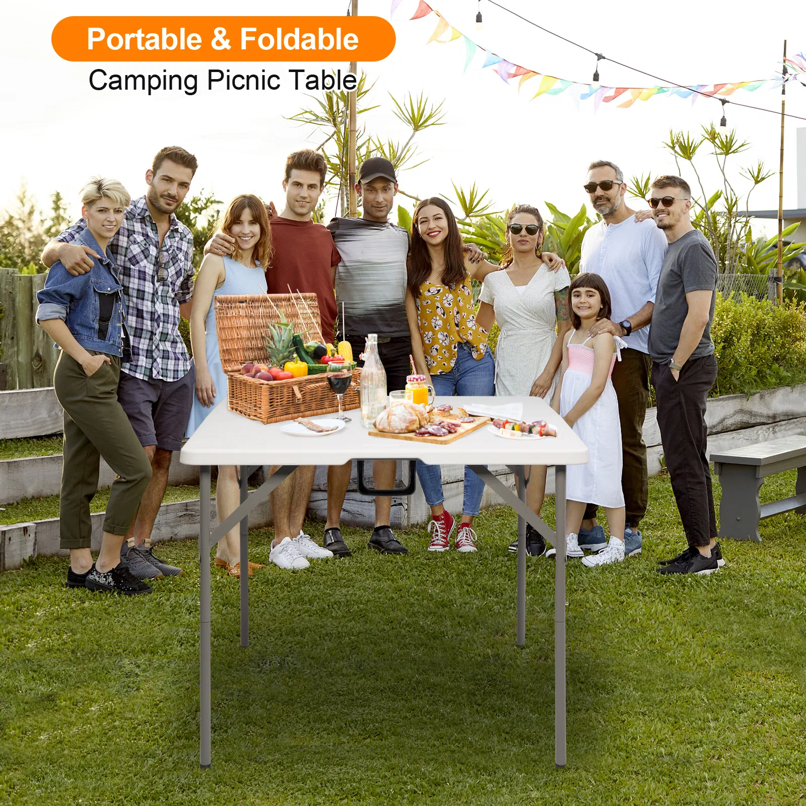 [Replace 19594030]34" Blow Molding Foldable Square Table image 14