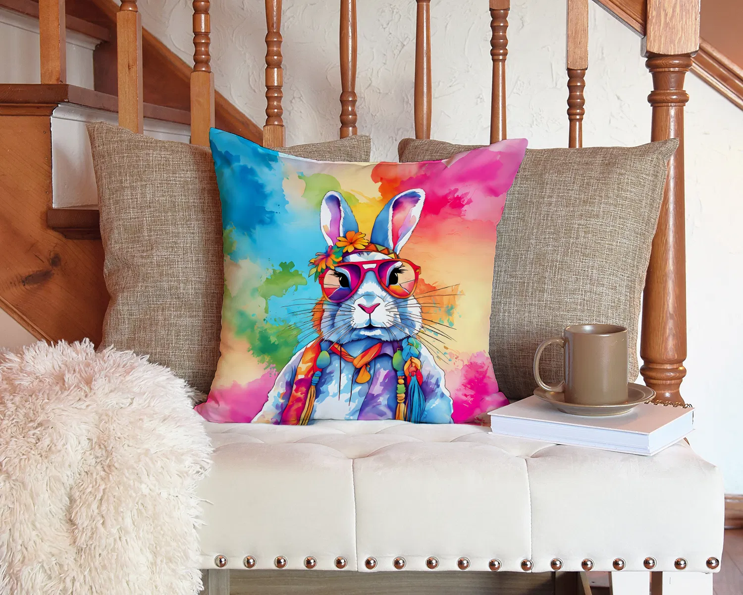 Rabbit Throw Pillow, picture 2 of 5