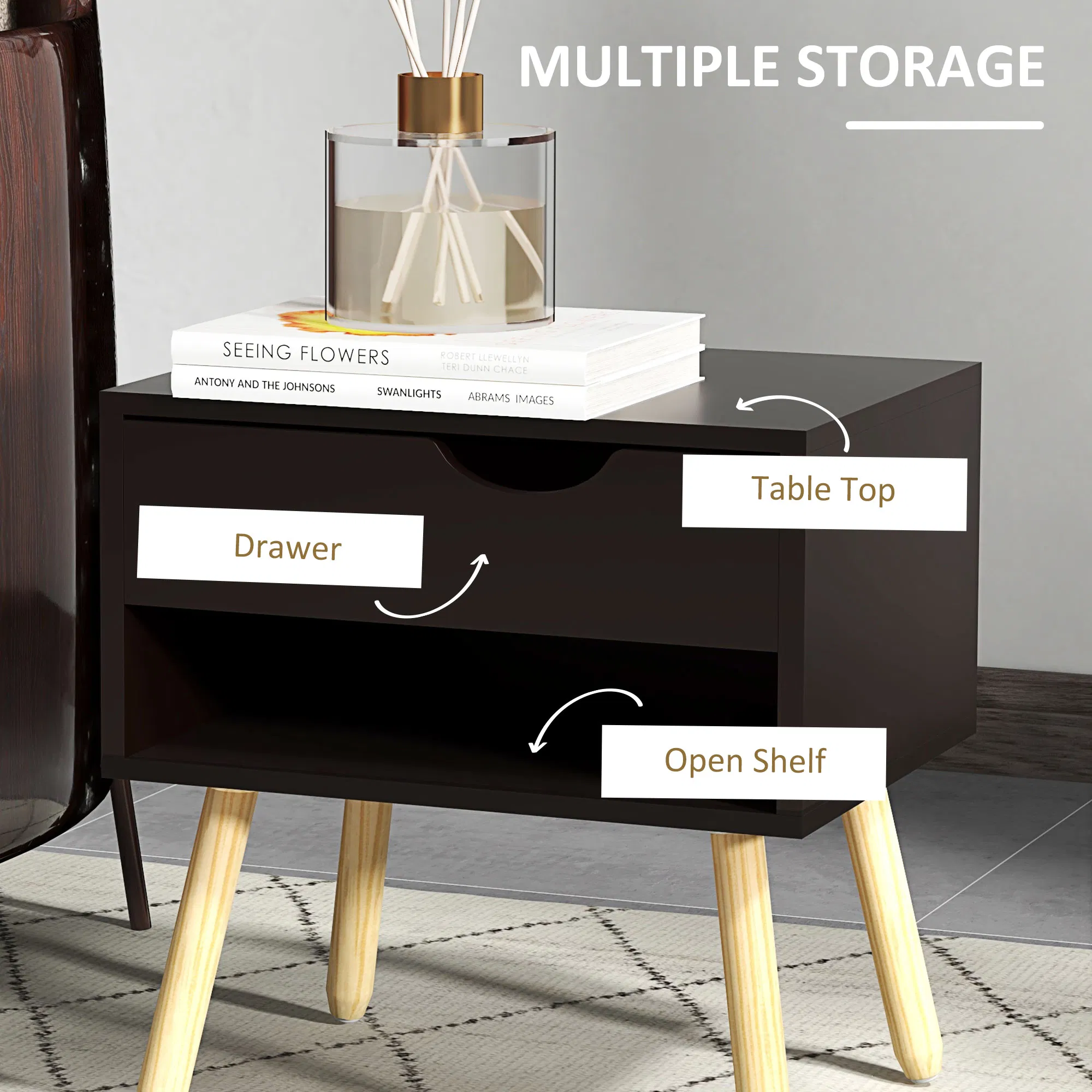 Nightstand Set with Drawer, picture 3 of 5