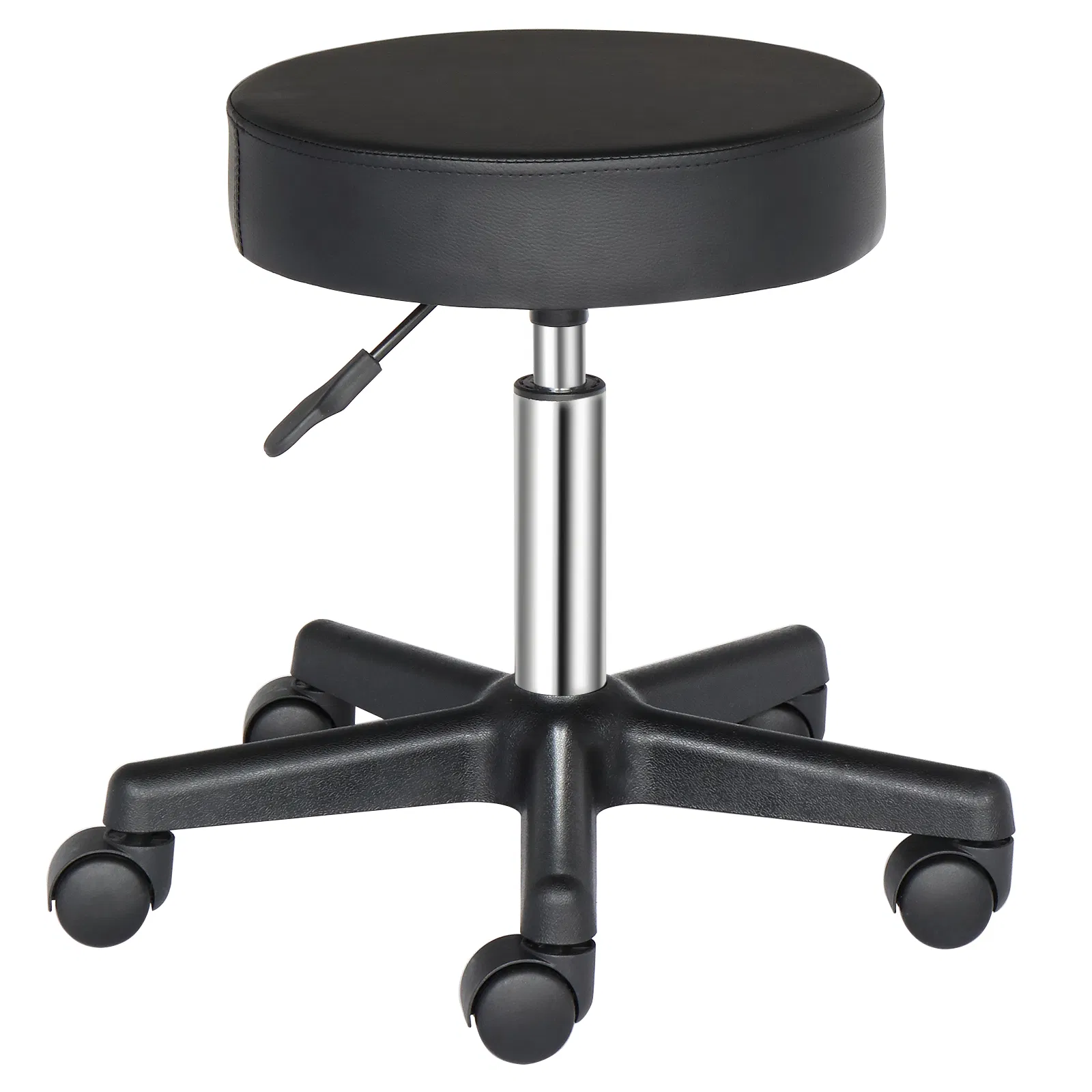 Round Stool Plastic Arch Feet Rotation Bar Stool Black image 2