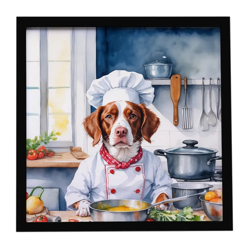Framed Metal Print, Brittany Spaniel Chef, picture 3 of 3