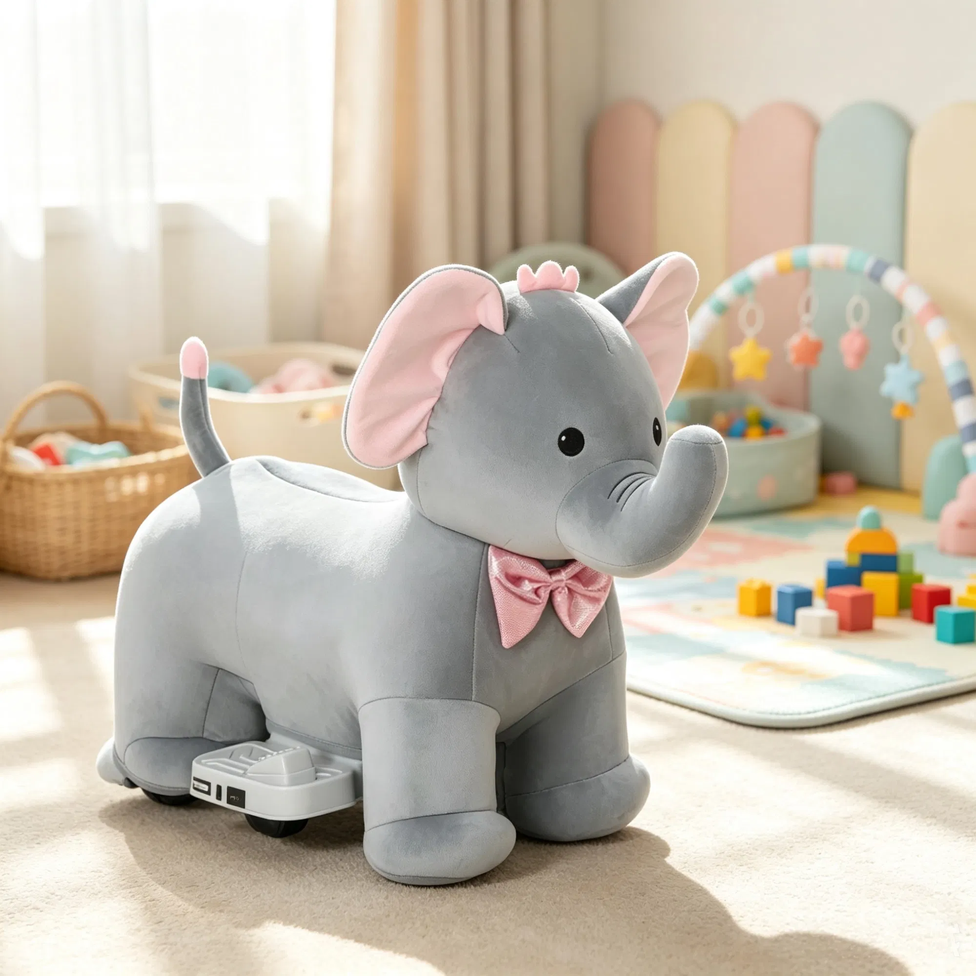6V Electric Ride-On Horse for Kids: Music, Forward Drive, Soft Plush Body & Foot Pedal Toy for 1.5-5Years Boys Girls