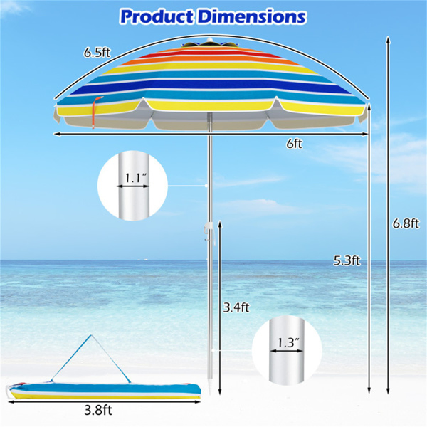 6.5 Feet Beach Umbrella - Multicolor-15