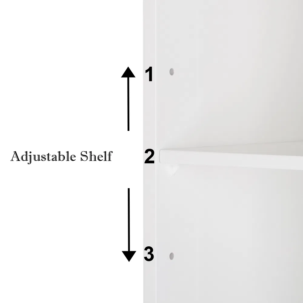 Single Door Bathroom Storage Cabinet with 4 Drawers White image 15