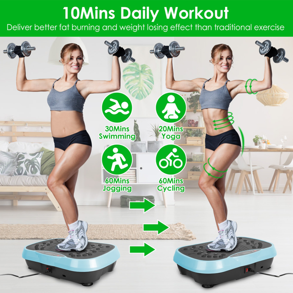 Vibration Exercise Machine With Resistant Bands Remote Control Whole Body Vibration Platform Workout Equipment Home Fitness Training Equipment For Weight Loss Fat Burner-19