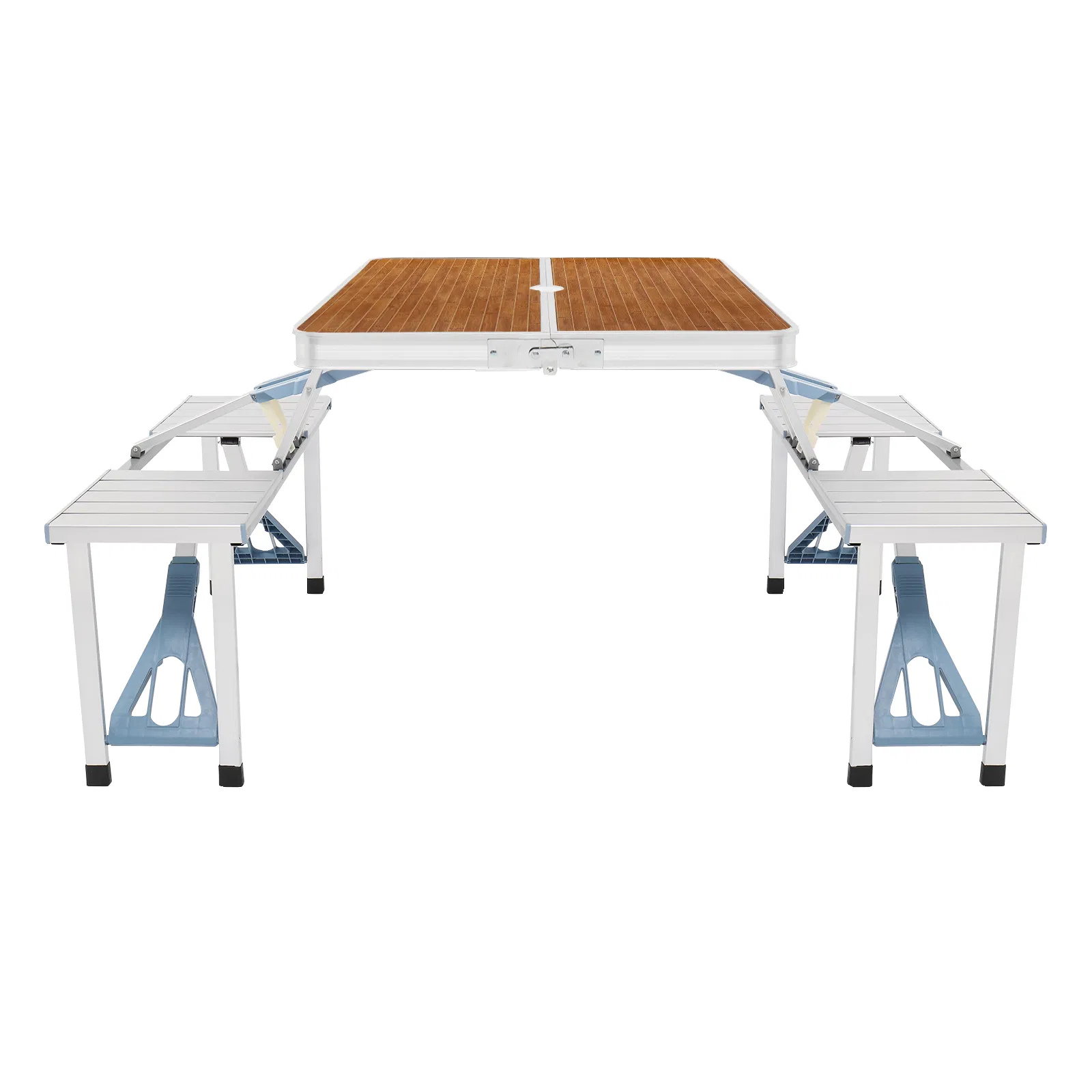 136*85.5*67cm 50kg Aluminum Alloy Table And Chair One Piece Camping One Piece Table And Chair Wood Grain… image 6