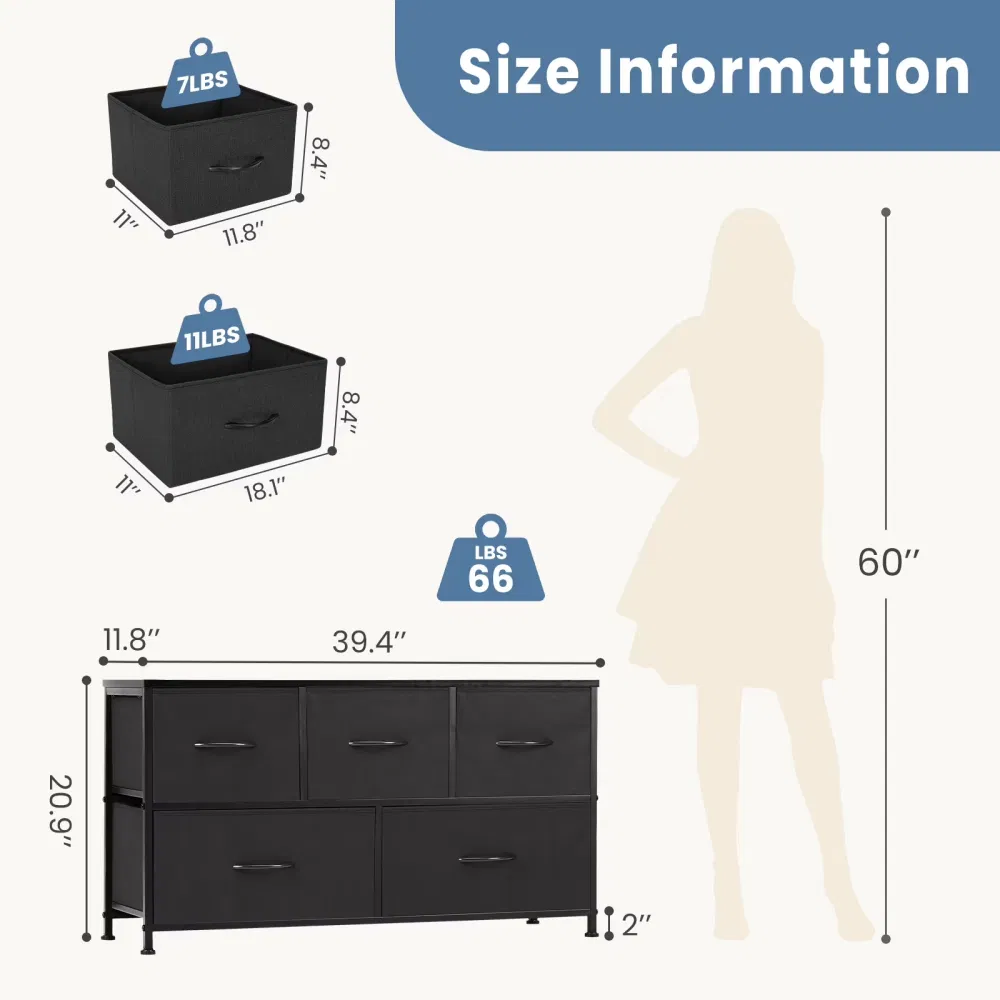 Fabric Drawer TV Stand, picture 4 of 5
