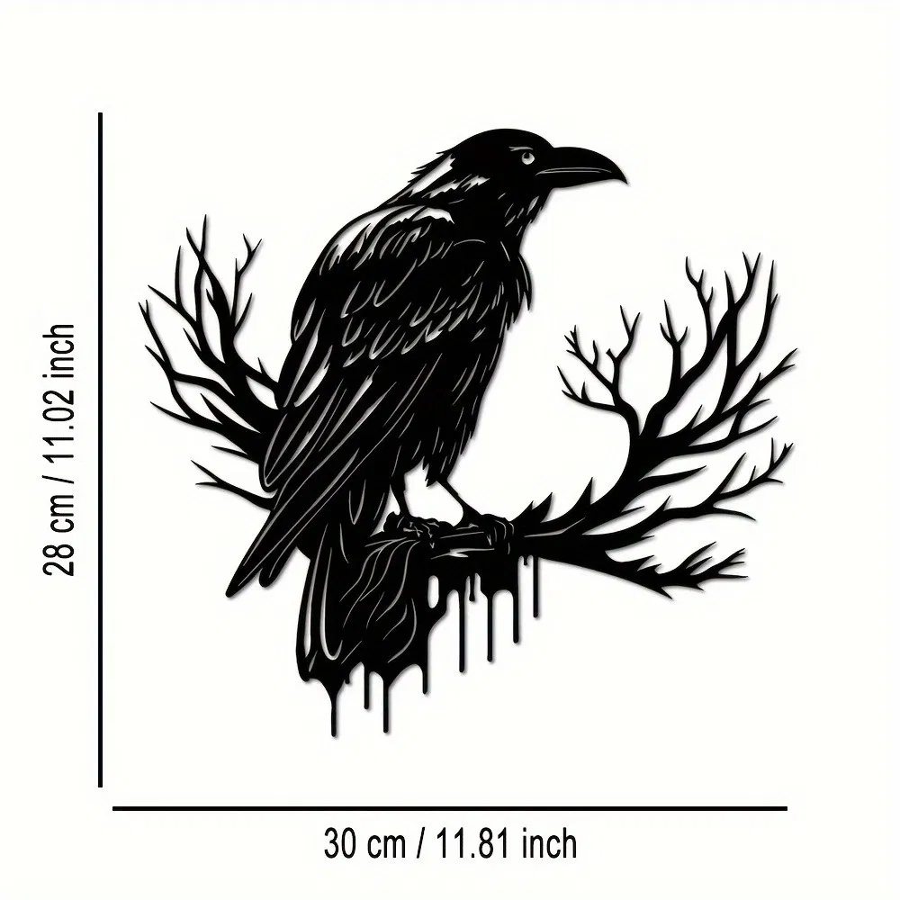 CIFbuy Gothic Black Metal Crow Wall Art Vintage Industrial Bird Silhouette Decor TikTok