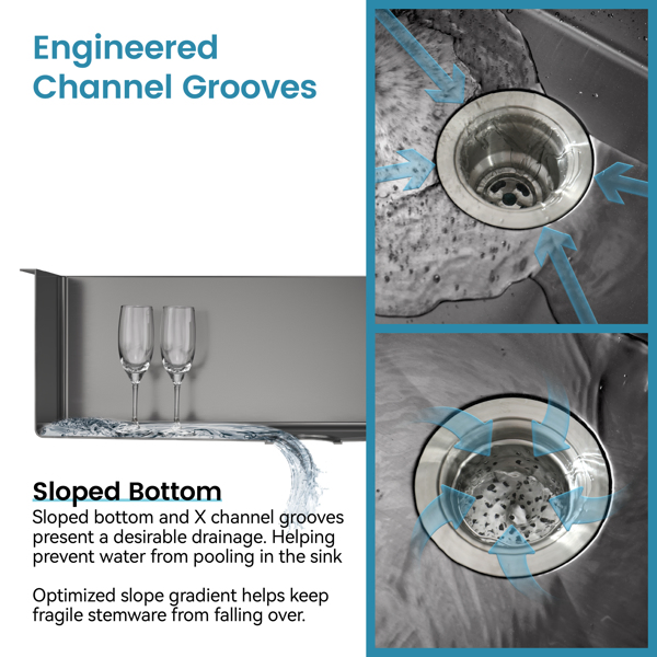 Kitchen Sink, 30″x19″ Single Bowl, Overmount Handmade Sink in Black, with US Standard Drain and Hook[Unable to ship on weekends,usps/fedex]-25