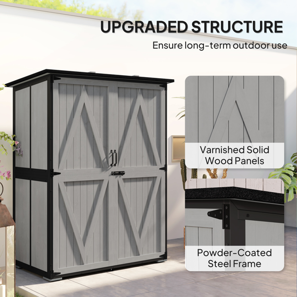 Outdoor Garden Storage Shed Tool House-11