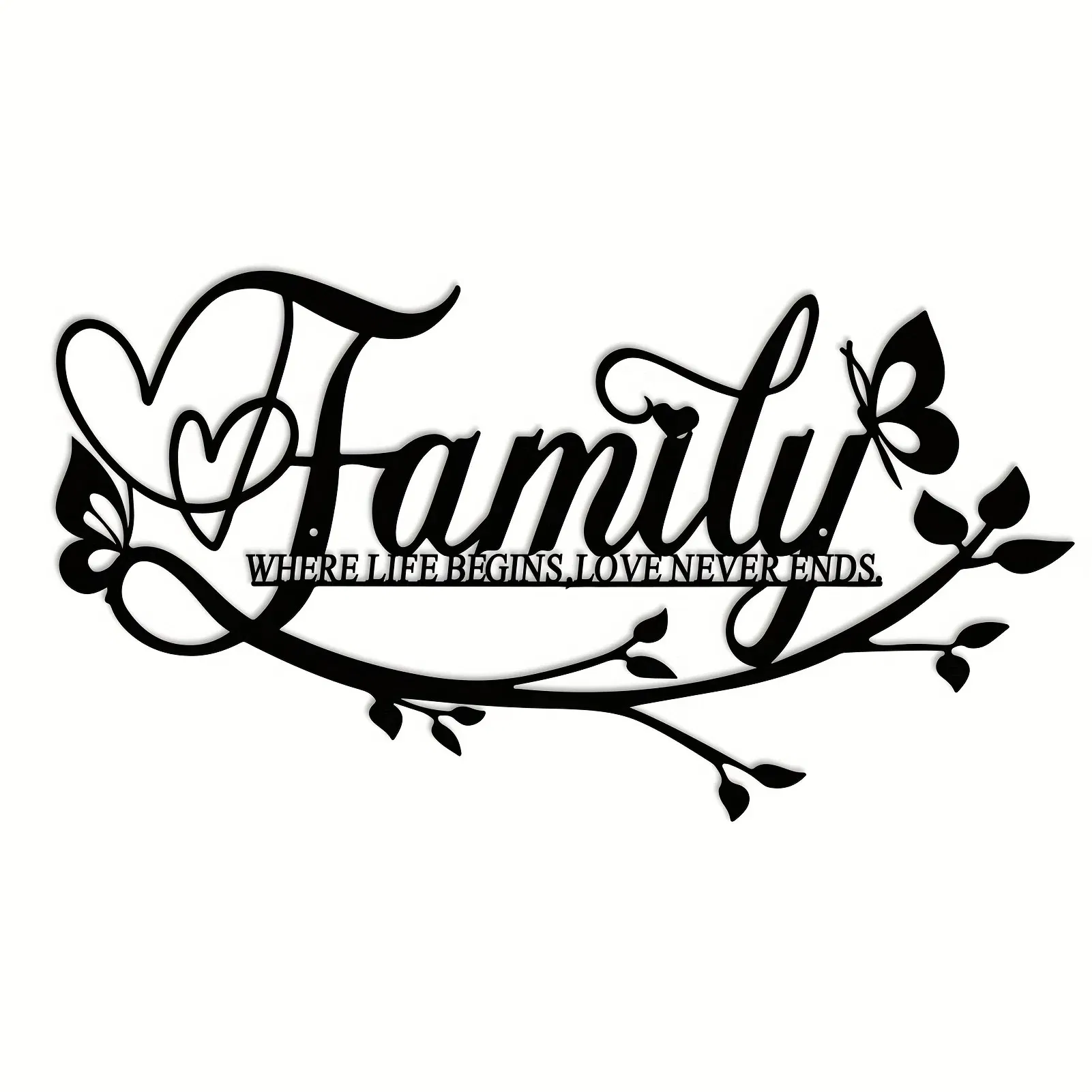 CIFbuy Vintage Floral Wall Plaque Elegant Script Happy Home Sign Farmhouse Rustic Decor