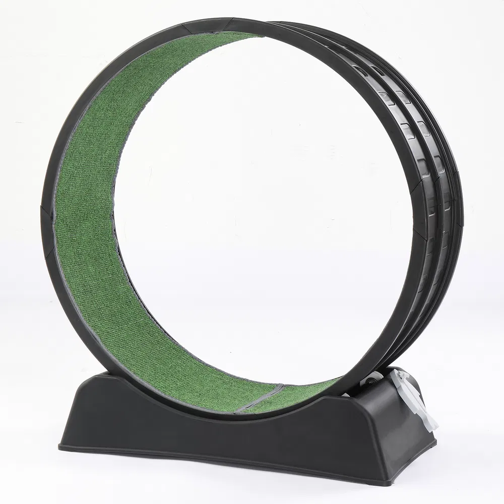 80*34*86CM Black PP track connector assembly, round shape with green carpet + 1 cat teaser stick, 15kg…