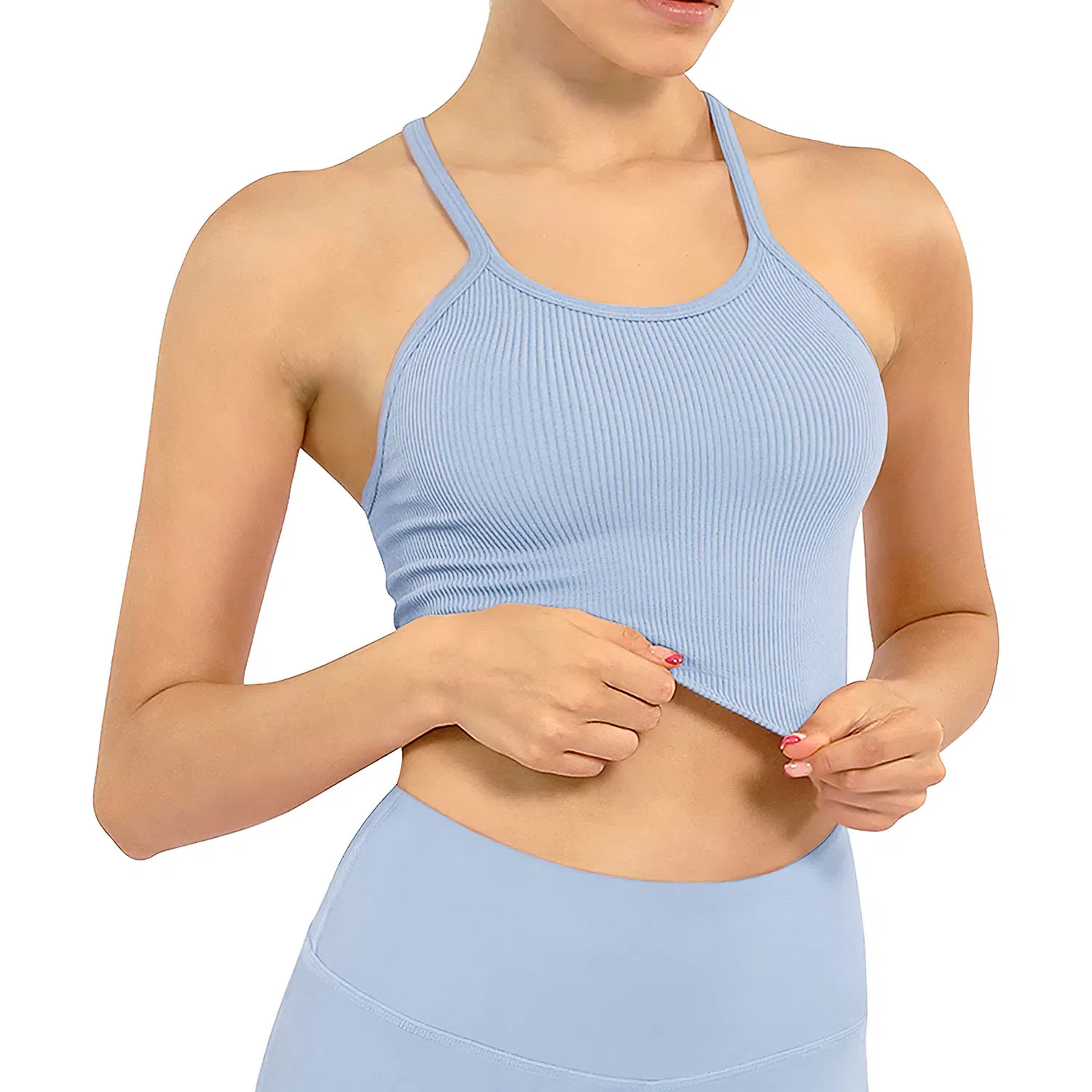 3 Pack Women Crop Basic Tank Top Ribbed Knit Sleeveless Round Neck 9 Color Machine Wash Summer Crop S to XL image 11