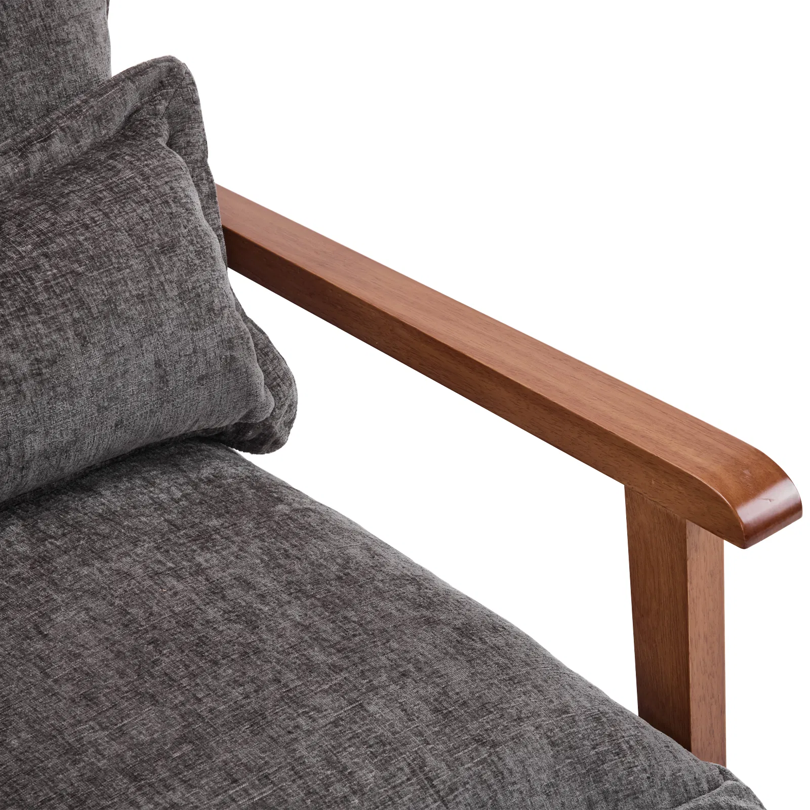 Cloud Shaped Indoor Leisure Chair with Solid Wood Armrest & Solid Wood Frame, Chenille Fabric Accent… image 11