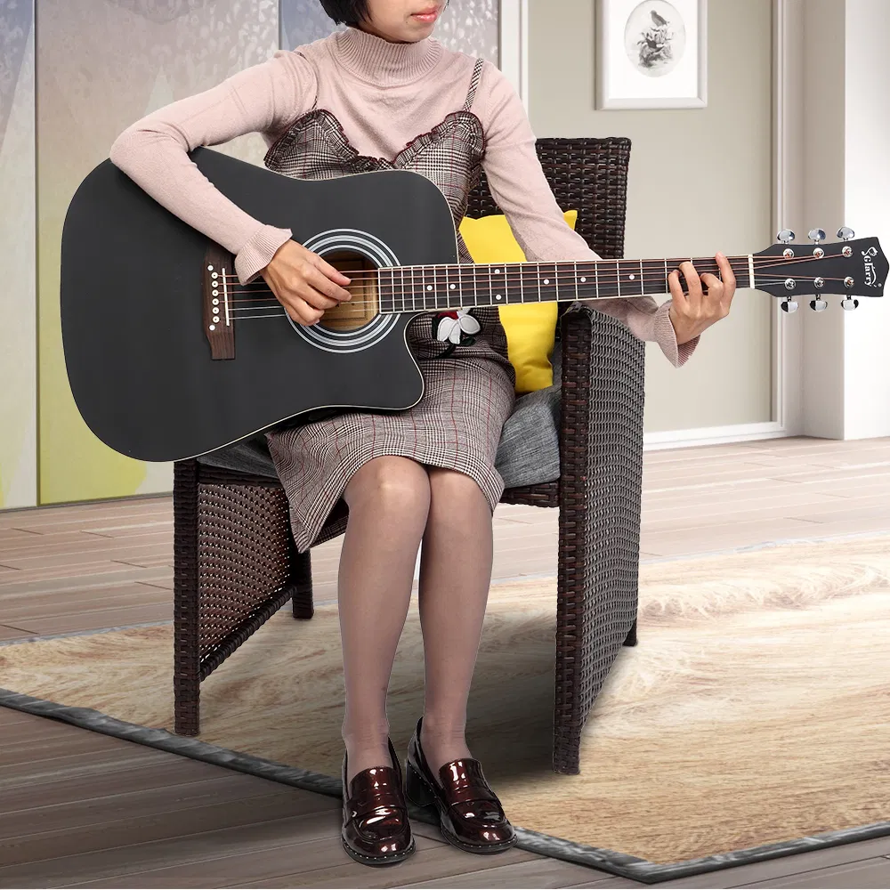 [Do Not Sell on Amazon] GT502 41-Inch Notch Spruce Panel Matte Edging Folk Guitar Bag Shield Wrench Black image 13