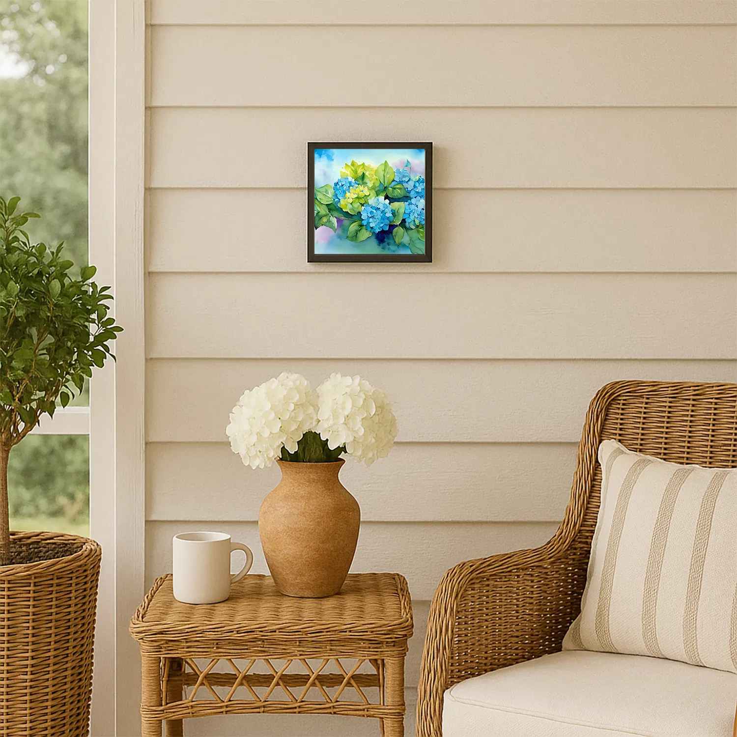 Framed Metal Print, Hydrangeas, picture 1 of 3