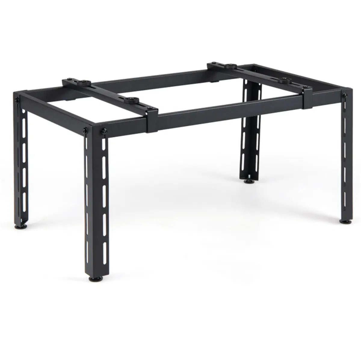 Adjustable Mini Split Ground Stand, 400 lbs Heavy Duty AC Condenser Stand for 900036000 BTU Ductless Heat Pump, Anti-Vibration Outdoor Support Bracket - Black