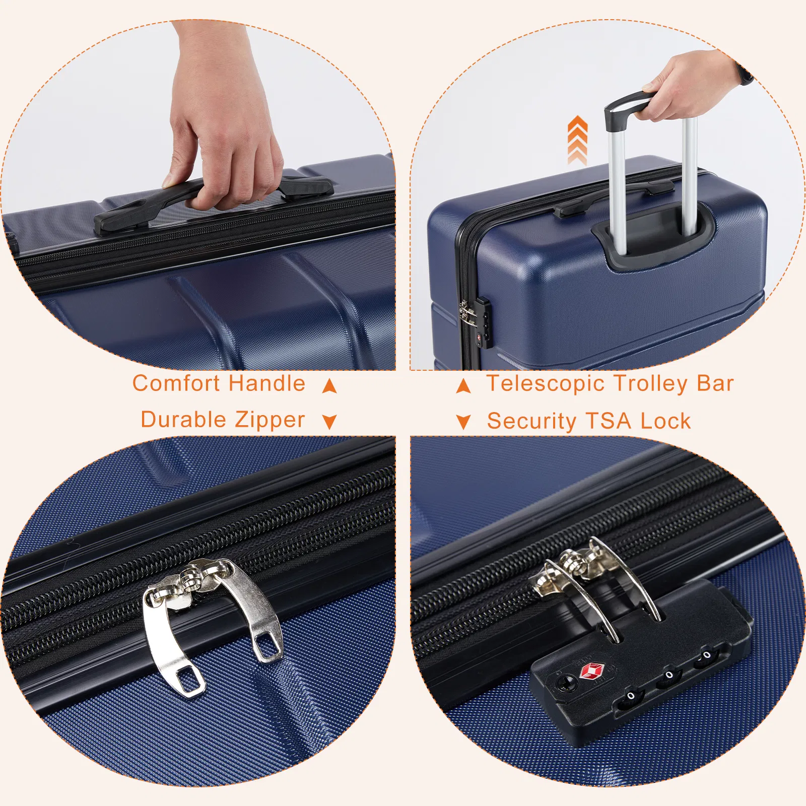 Carry-On Luggage, Hard Shell ABS Suitcase with Double Spinner Wheels, Lightweight Expandable Rolling Luggage with TSA Lock image 6