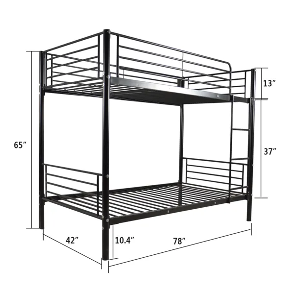 [same Model Code: 67430277]Iron Bed Bunk Bed with Ladder — photo 7